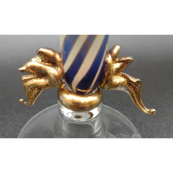 Salt Shaker Art Glass Signed 94 Gazette Gold Accents Hand Blown 5 In - Picture 5 of 8